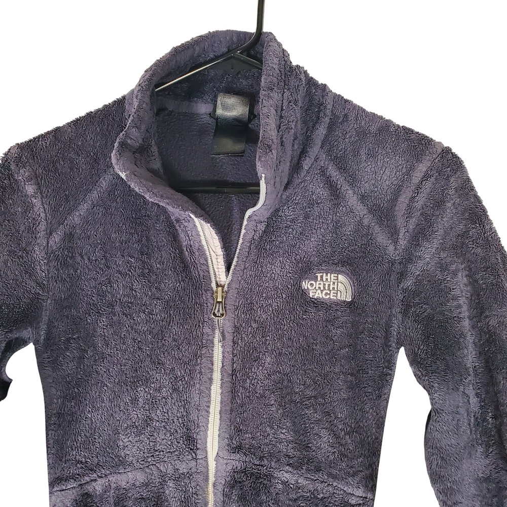 The North Face Osito Hybrid Fleece Jacket Purple Grey Full Zip Womens Small